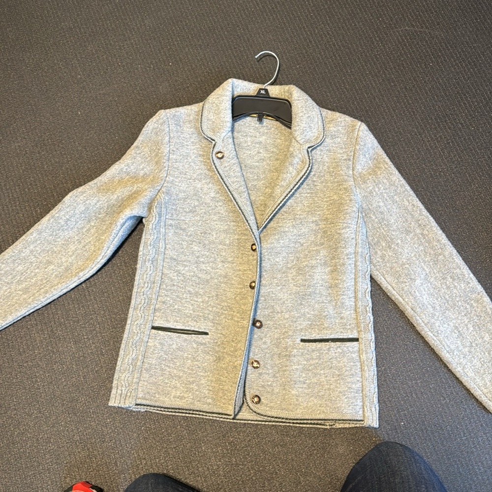 Vintage Kitz Pichler grey wool blazer, Austrian wool jacket